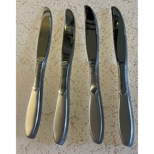 Cambridge Crescent Stainless 4 Dinner Knifes Frosted Satin Flatware NEW